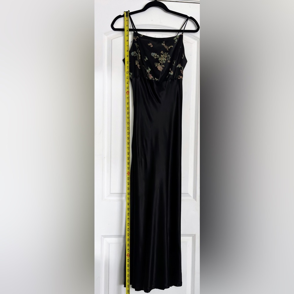 Y2K vintage satin oriental Asian lace up black dress party sz S/M - Picture 10 of 15
